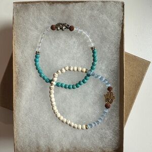 Set of 2 beaded yoga bracelets from Bali!